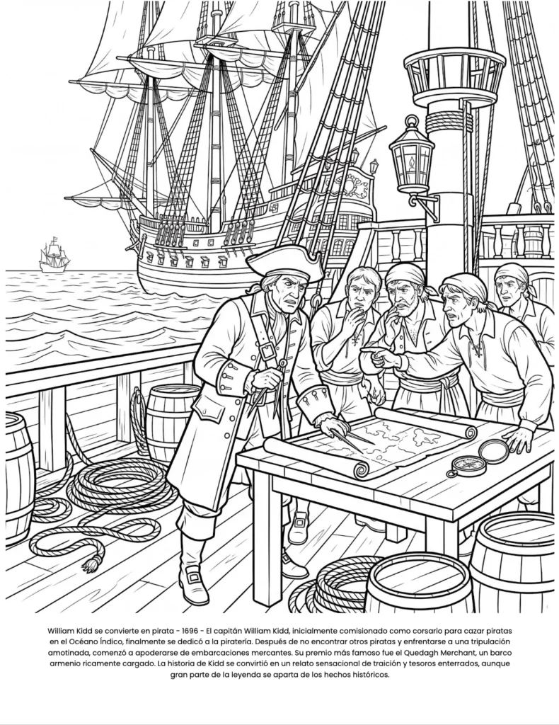 Historia de los Piratas: el Libro de Colorear coloring page preview