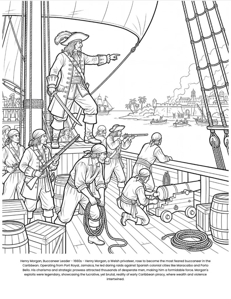 The Pirates History : the Coloring Book coloring page preview