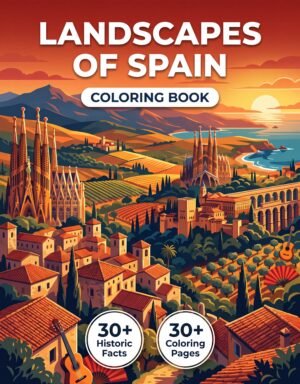 spain coloring book travel landscapes