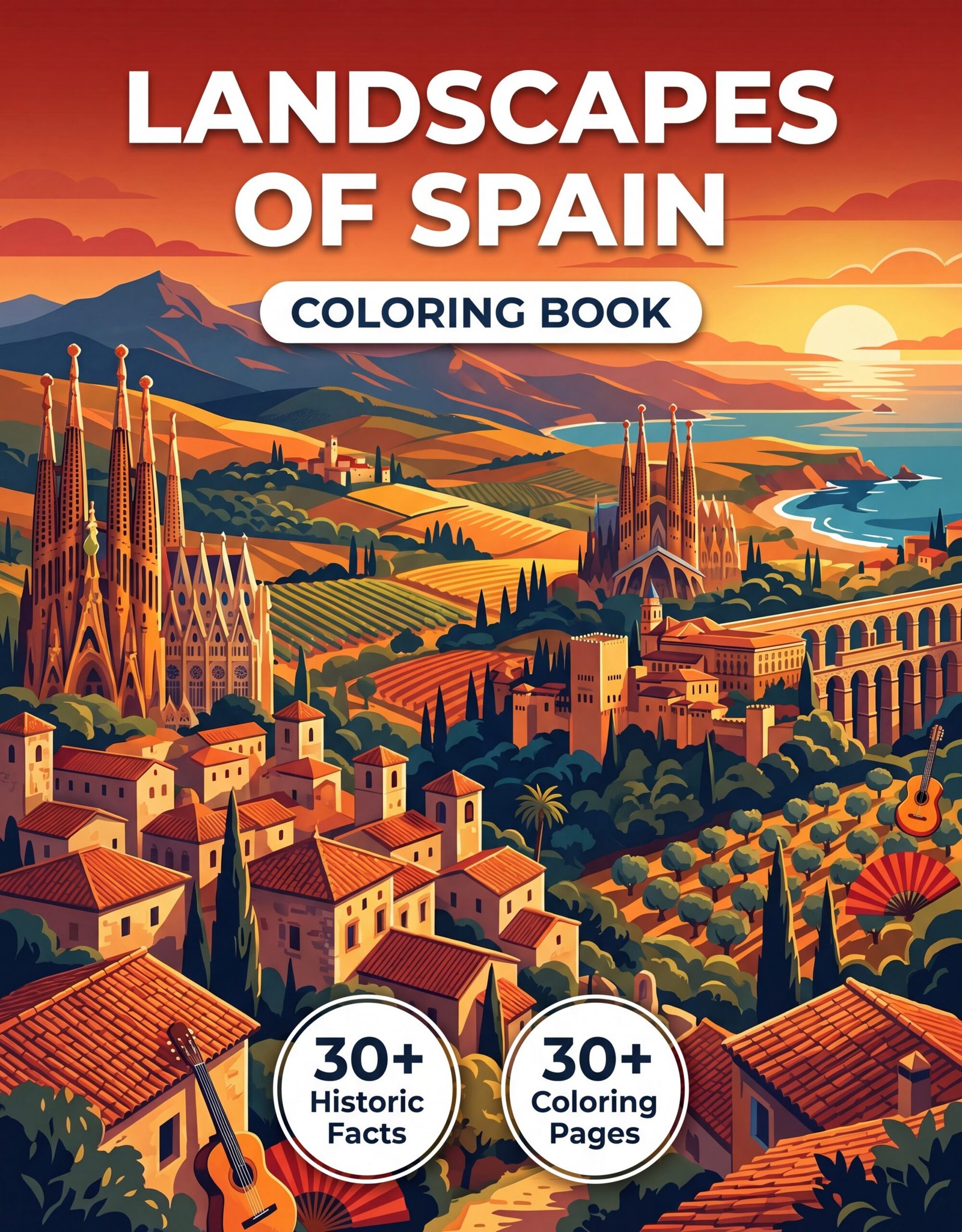 Landscapes of Spain: the Coloring Book