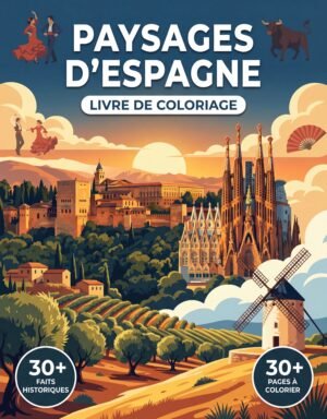 paysage espagne voyage coloriage