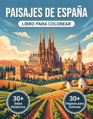 espana libro colorear paisajes viaje