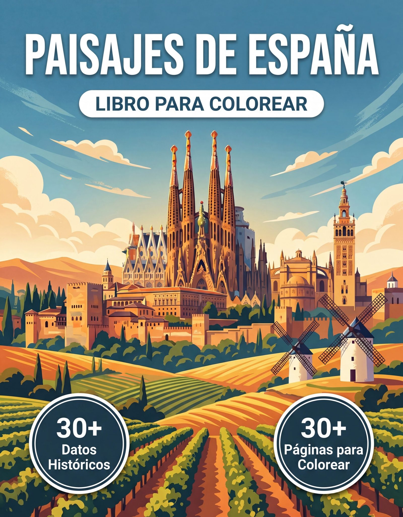 Paisajes de España: el Libro de Colorear
