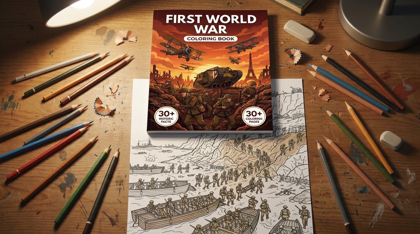 Coloring book in use
