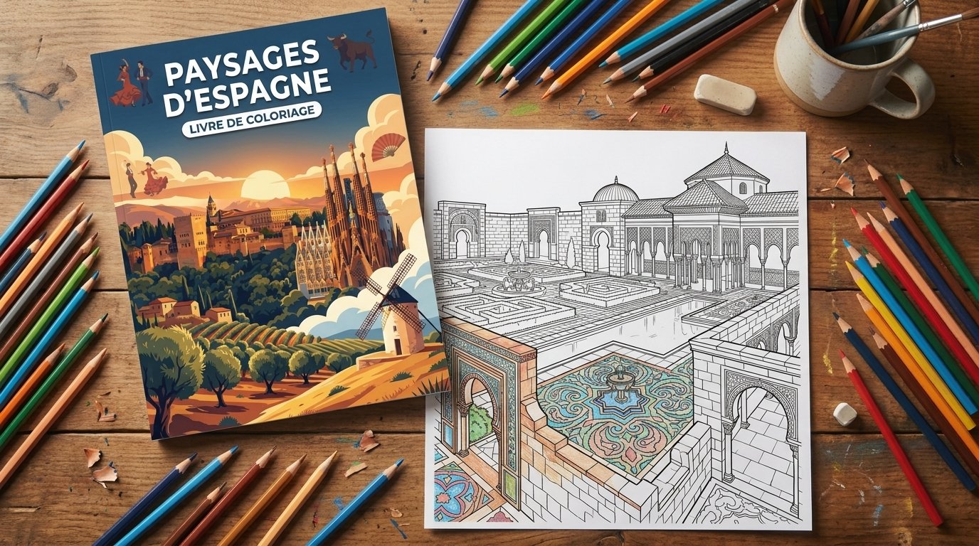 Coloring book in use
