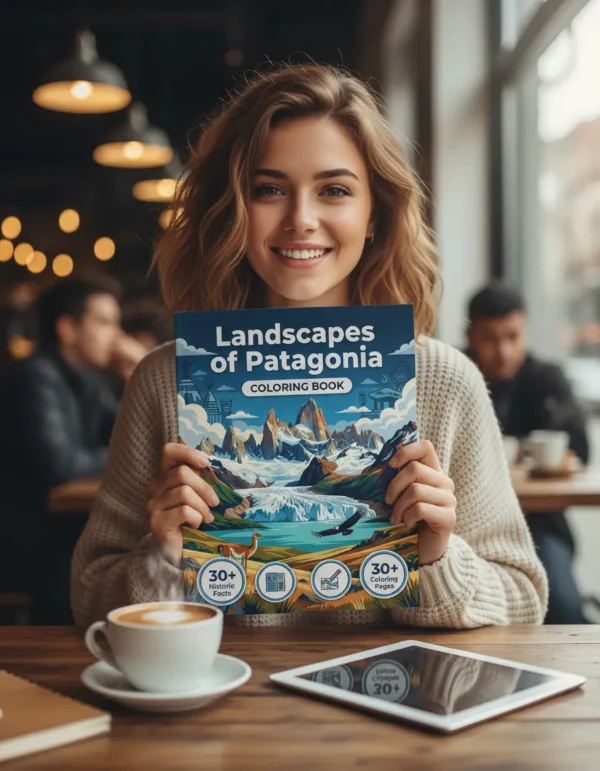 Person Coloring book - Landscapes of Patagonia - English patagonia landscapes coloring book