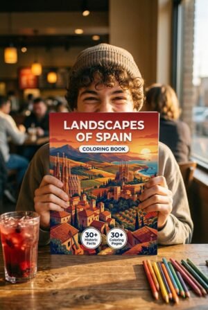 spain coloring book travel landscapes