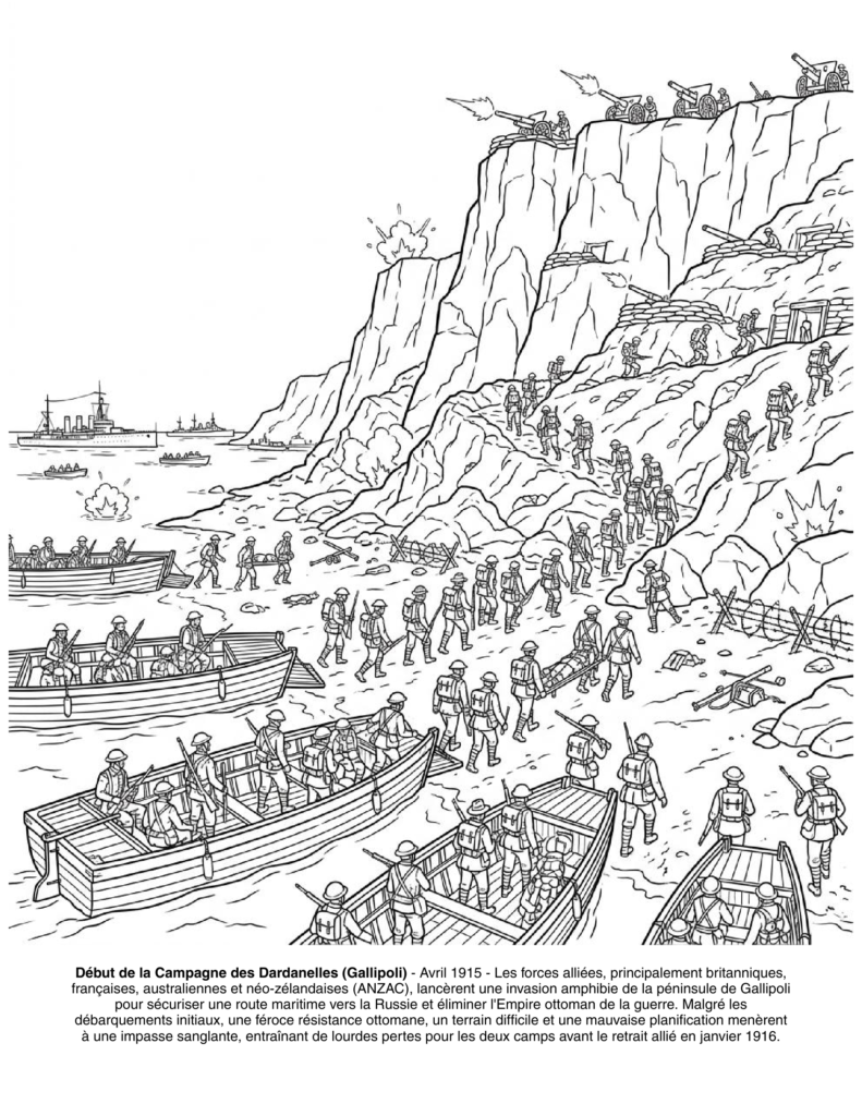 Premiere Guerre Modiale : le Livre de Coloriage coloring page preview