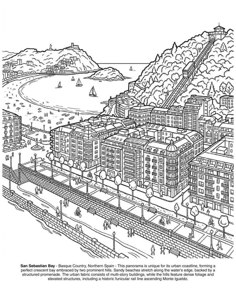 Paysages d'Espagne : le Livre de Coloriage coloring page preview