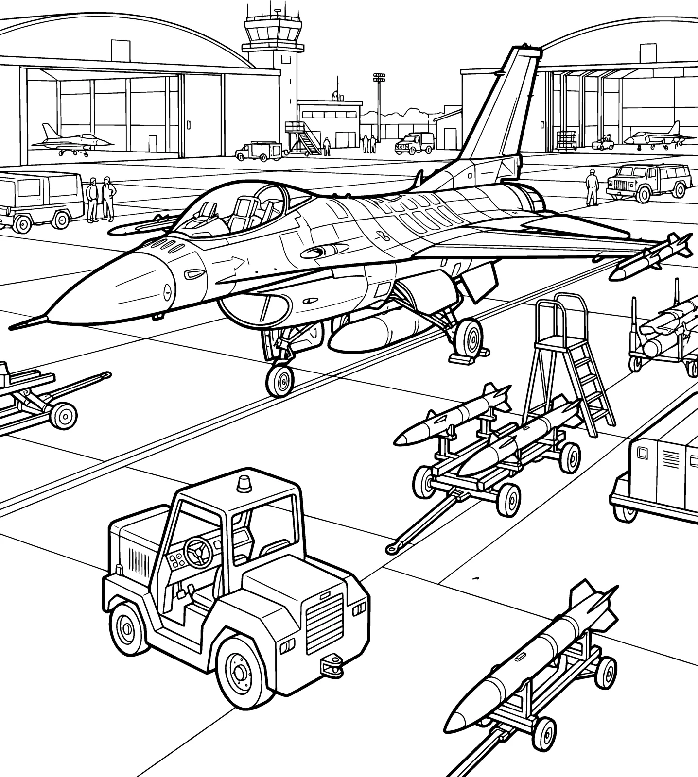 Ilustración original — Aviones de Caza: el Libro de Colorear