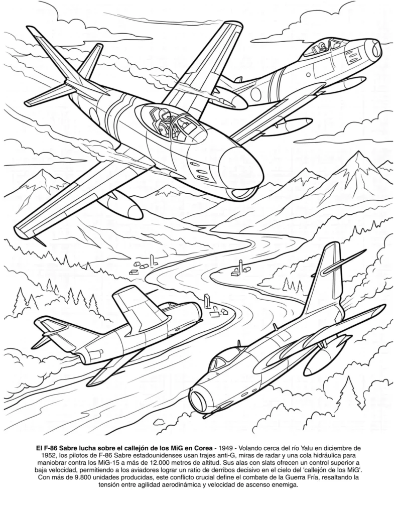 Aviones de Caza: el Libro de Colorear coloring page preview