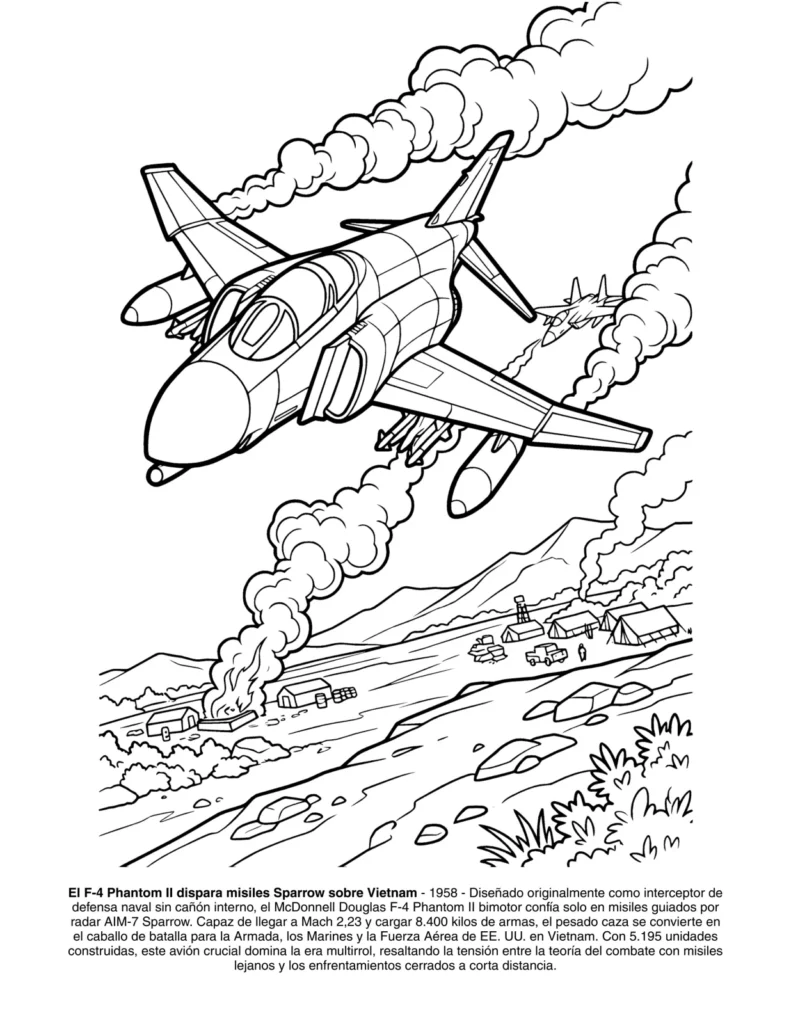 Aviones de Caza: el Libro de Colorear coloring page preview