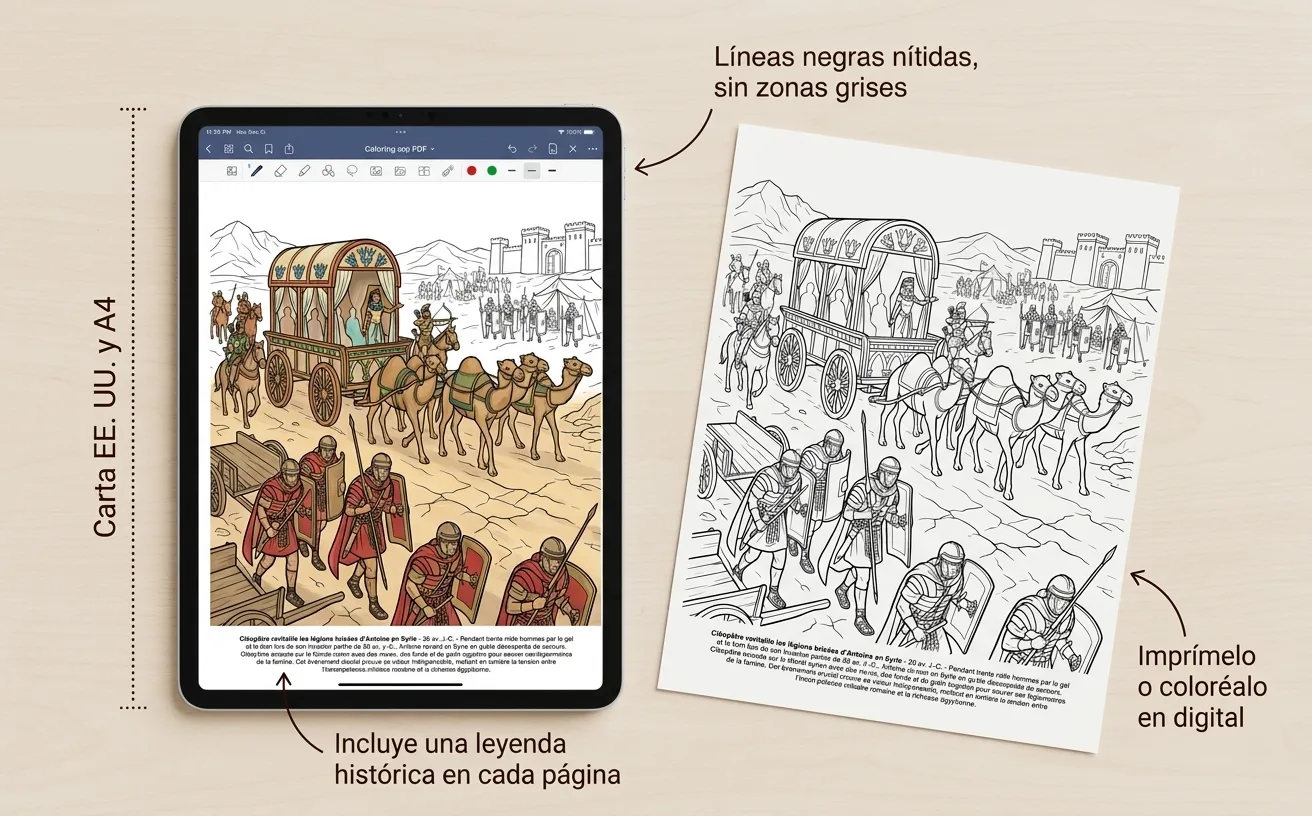 Cleopatra: el Libro de Colorear — PDF digital