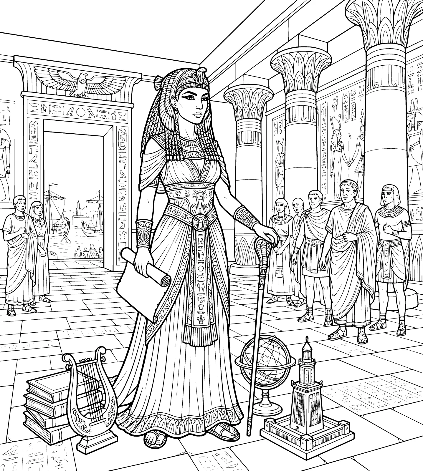 Original Illustration — Cleopatra: the Coloring Book