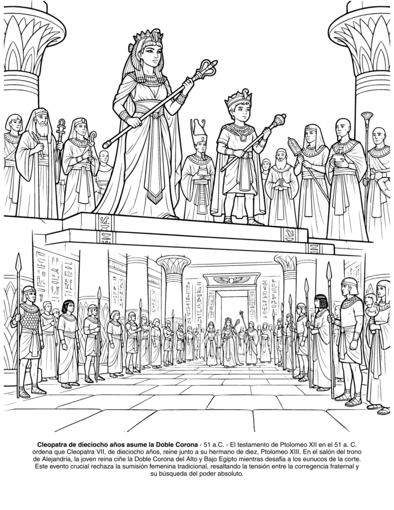 Cleopatra: el Libro de Colorear coloring page preview