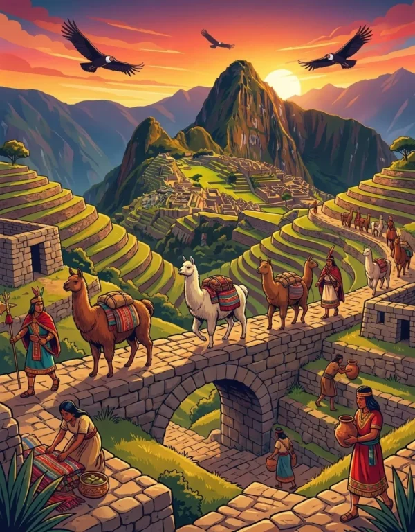 Contraportada del libro de colorear El Imperio Incas