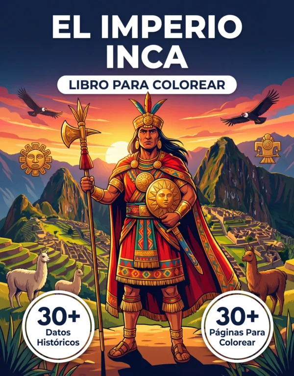 Portada del libro de colorear El Imperio Incas