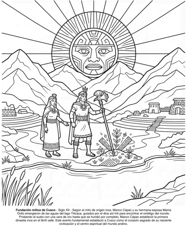Pagina 5 del libro de colorear El Imperio Incas