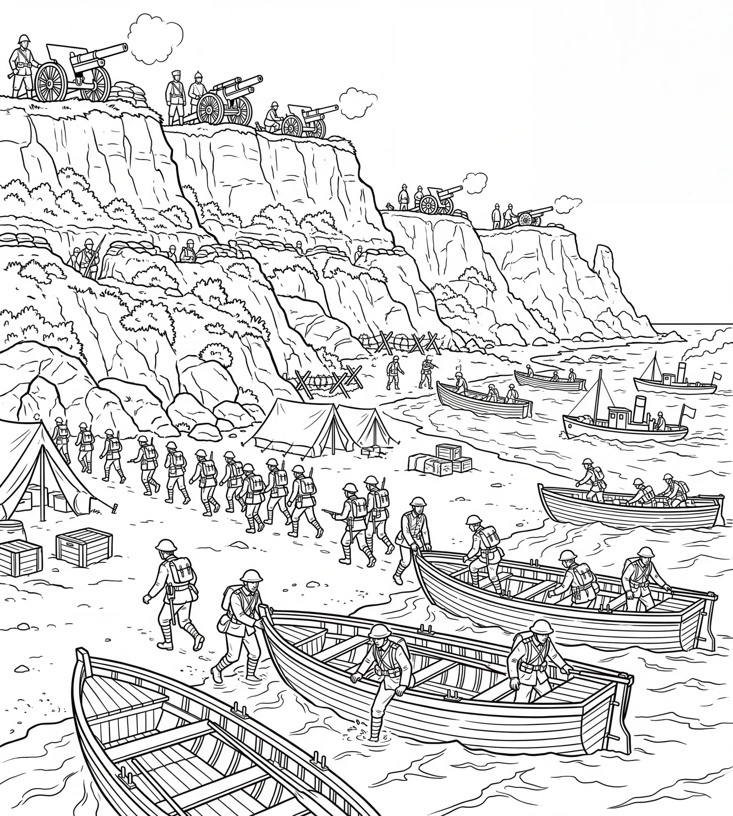 Original Illustration — First World War: the Coloring Book