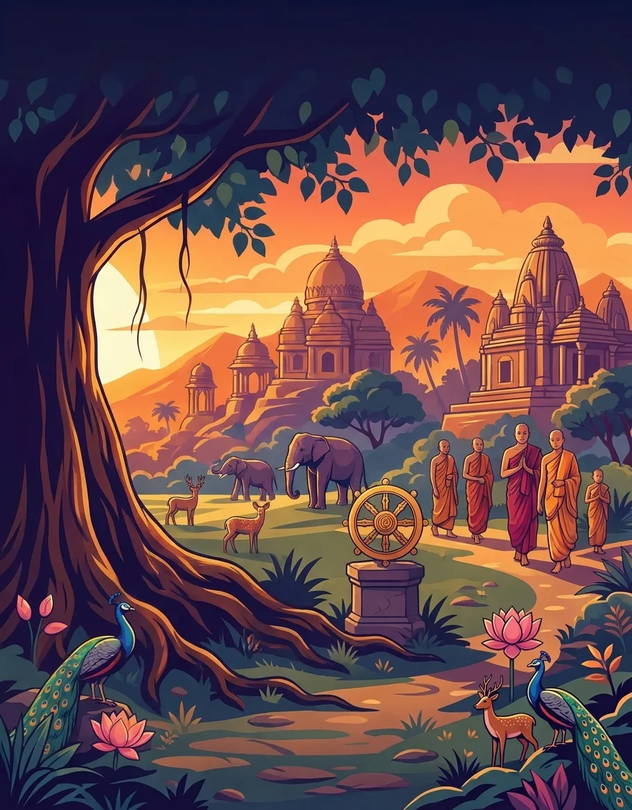 Gautama Bouddha: le Livre de Coloriage