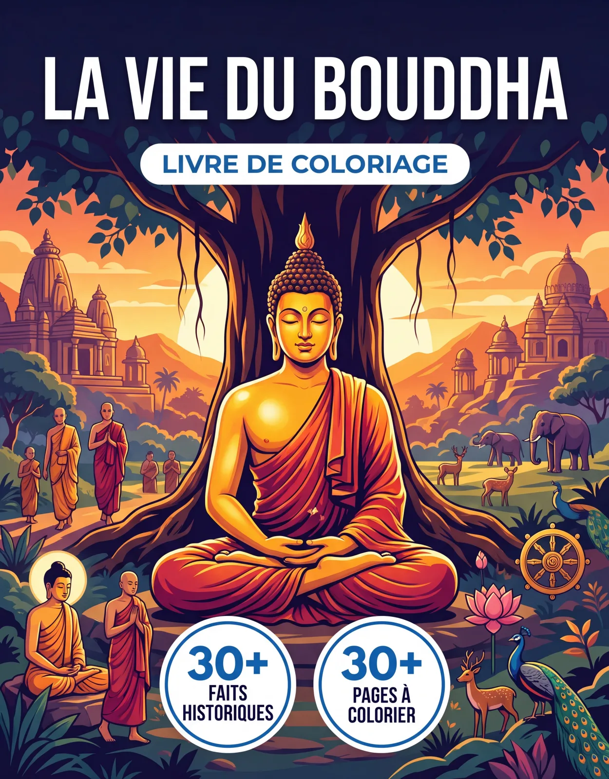 Gautama Bouddha: le Livre de Coloriage