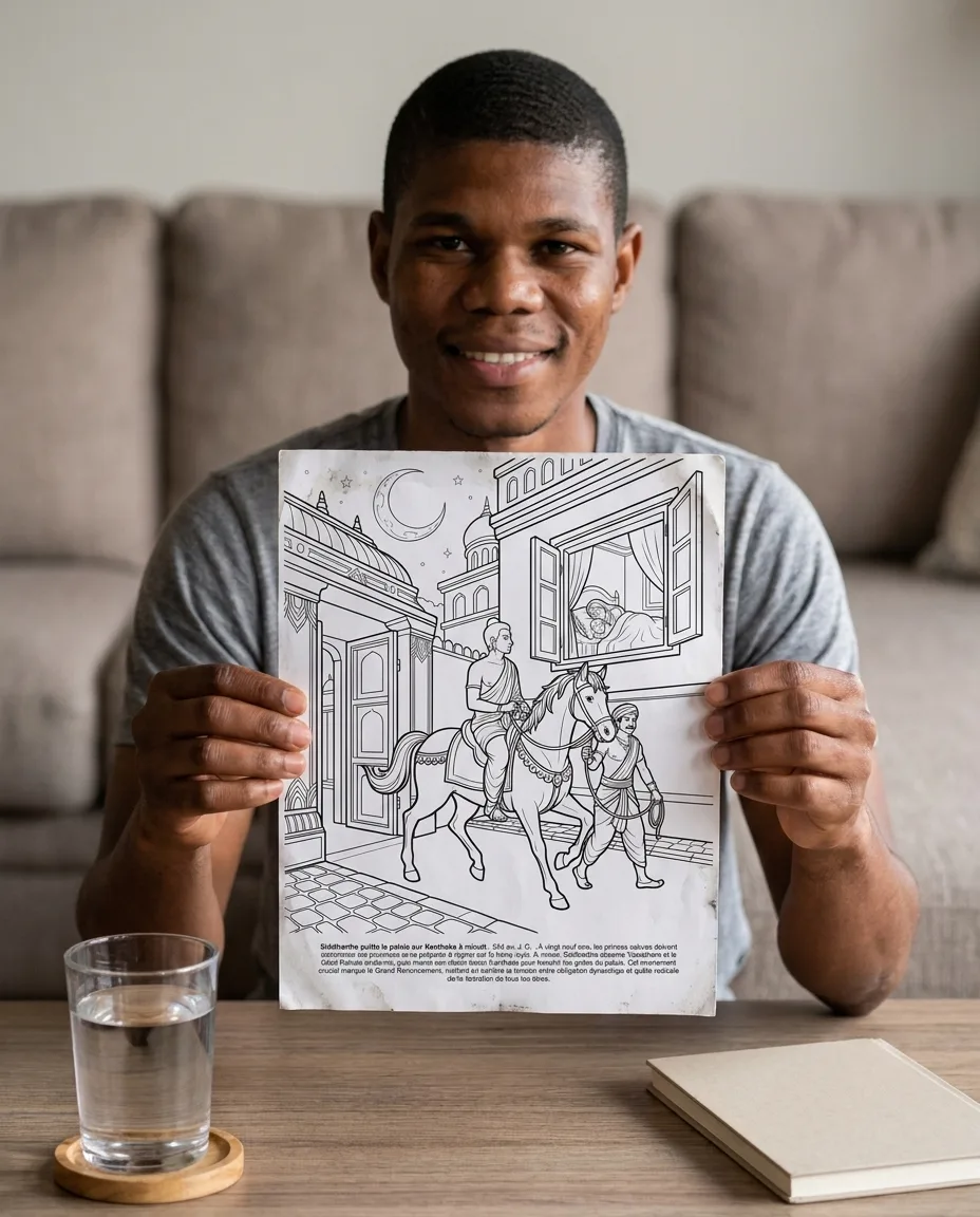 Gautama Bouddha: le Livre de Coloriage