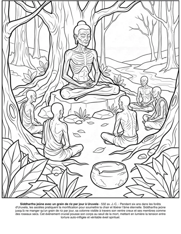Page 20 du livre de coloriage Gautama Bouddha