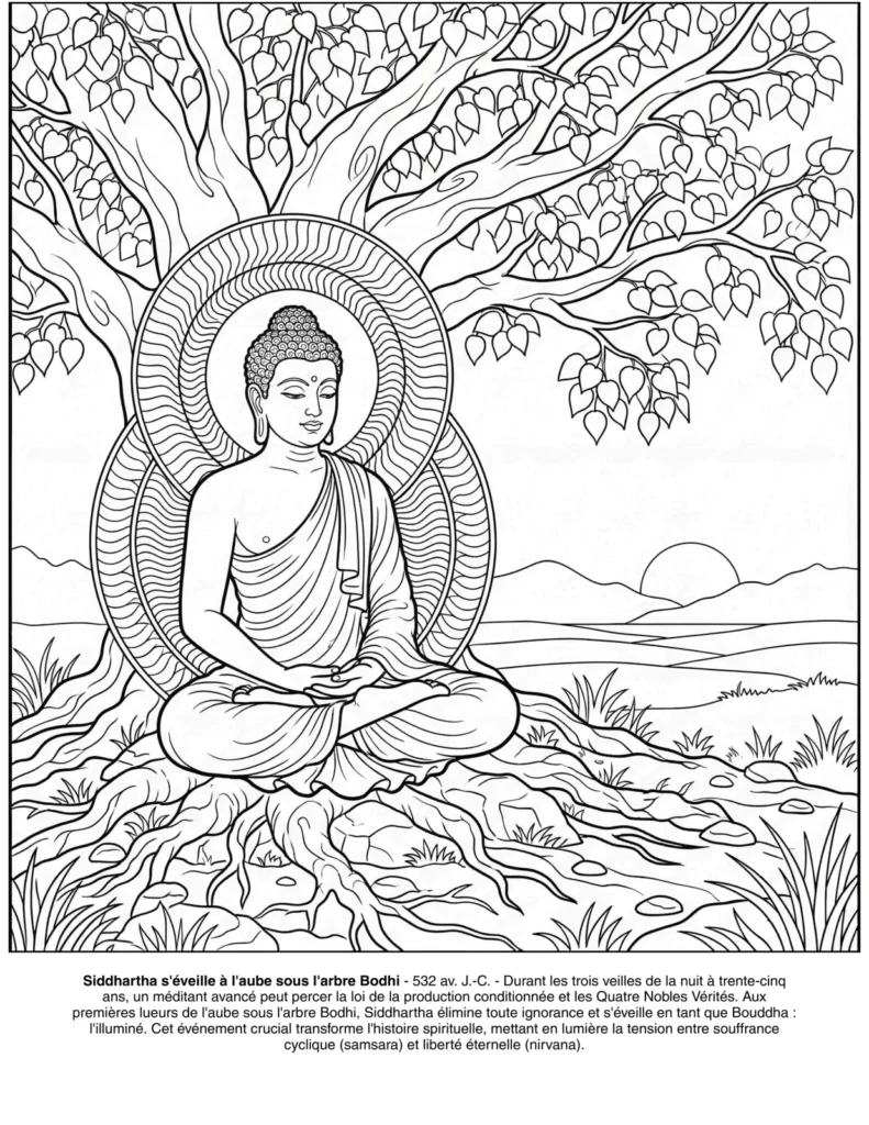 Gautama Bouddha: le Livre de Coloriage coloring page preview