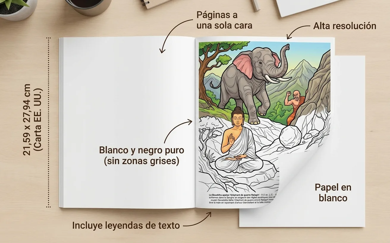 Gautama Buddha: el Libro de Colorear — Libro de bolsillo impreso