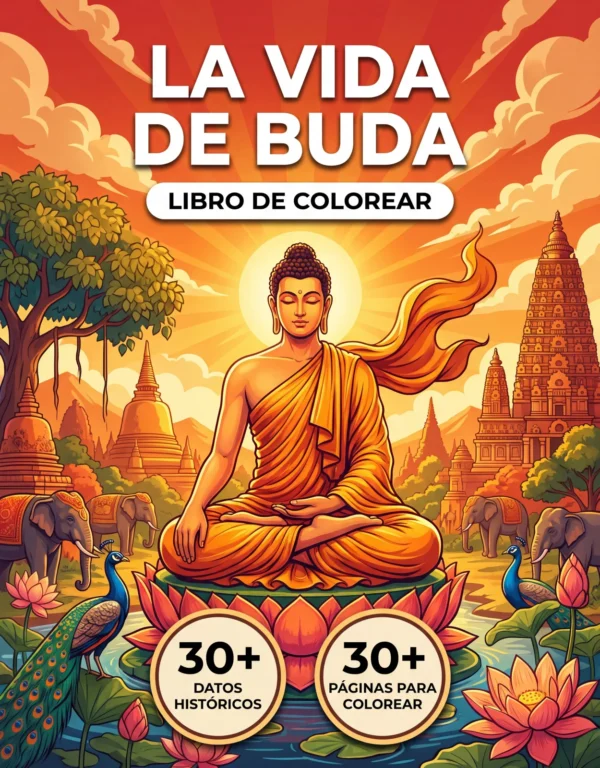 Gautama Buddha — front cover (es) Portada del libro de colorear Gautama Buddha