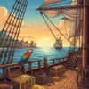 Quatrieme de couverture du livre de coloriage Histoire des Pirates