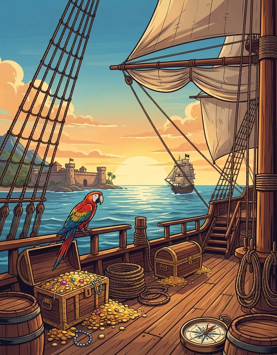 Histoire des Pirates: le Livre de Coloriage
