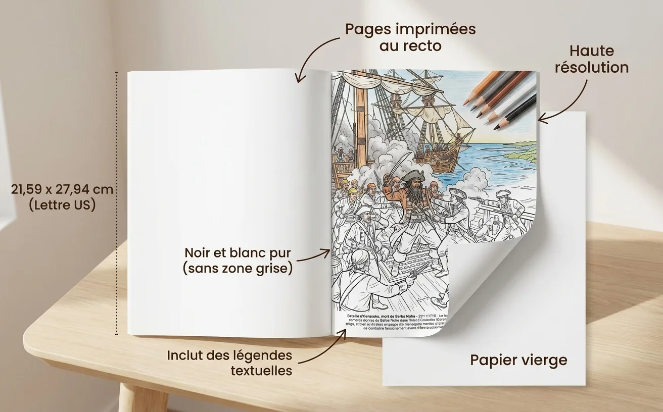 Histoire des Pirates: le Livre de Coloriage — Livre broché imprimé