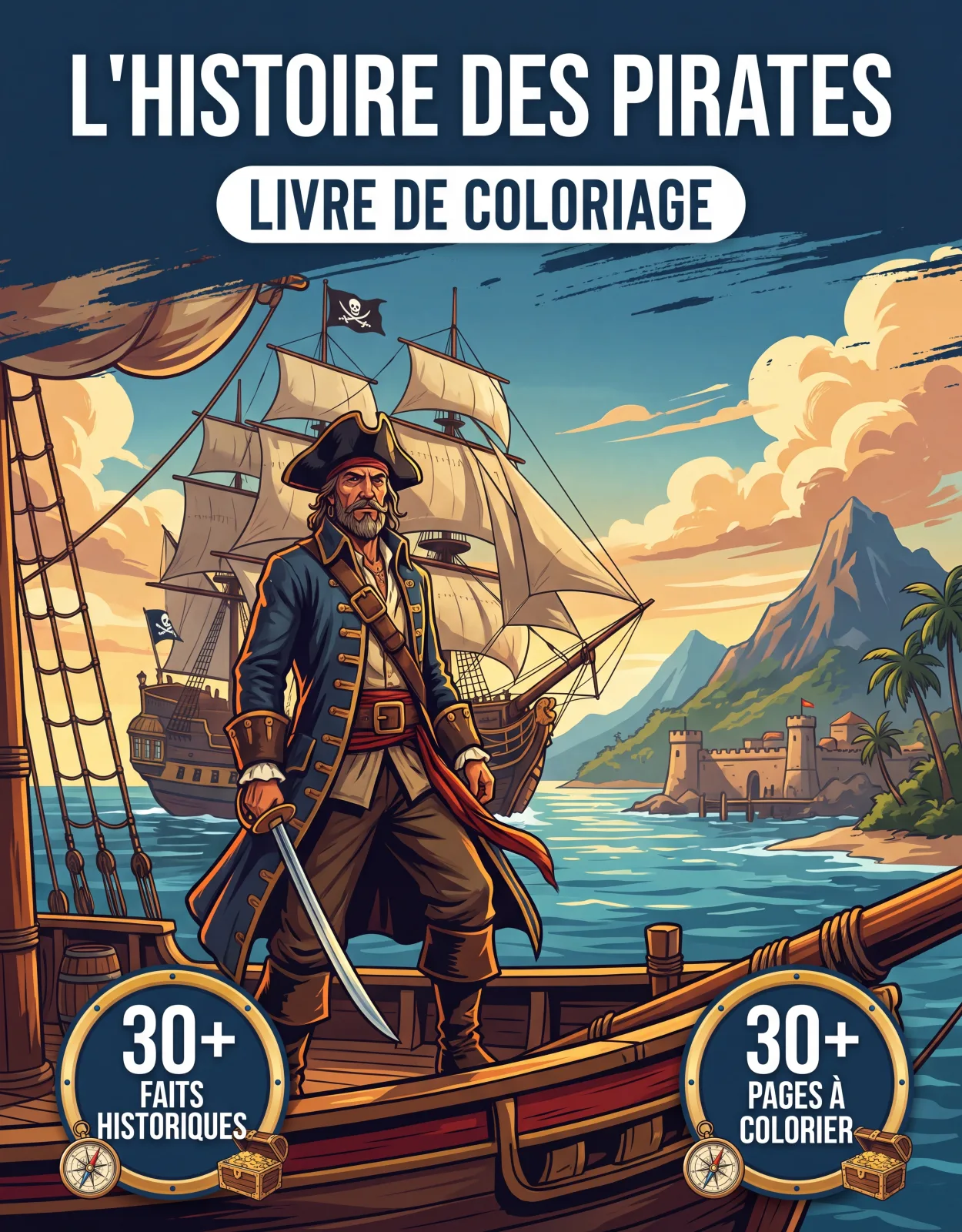 Histoire des Pirates: le Livre de Coloriage