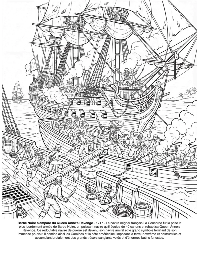 Histoire des Pirates: le Livre de Coloriage coloring page preview