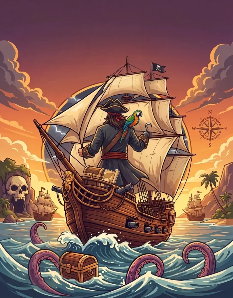 Historia de los Piratas: el Libro de Colorear