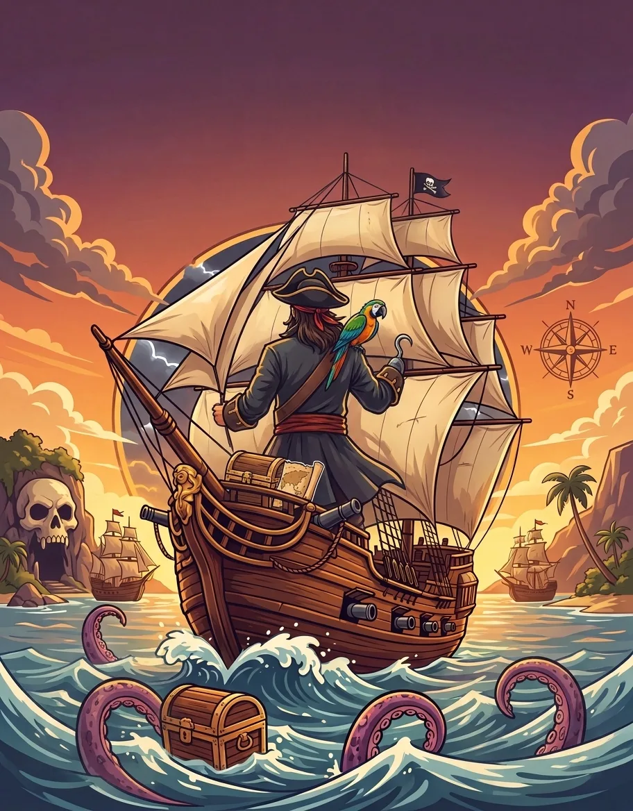 Historia de los Piratas: el Libro de Colorear