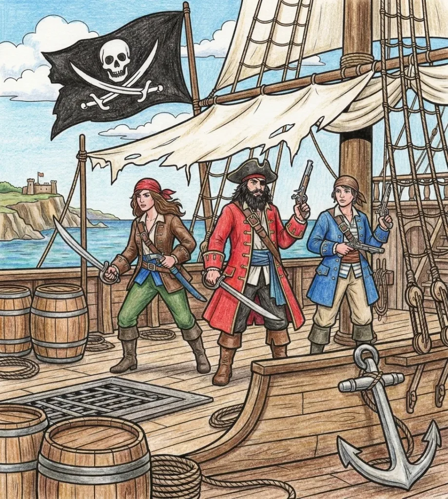 Lápices de color, Historia de los Piratas: el Libro de Colorear