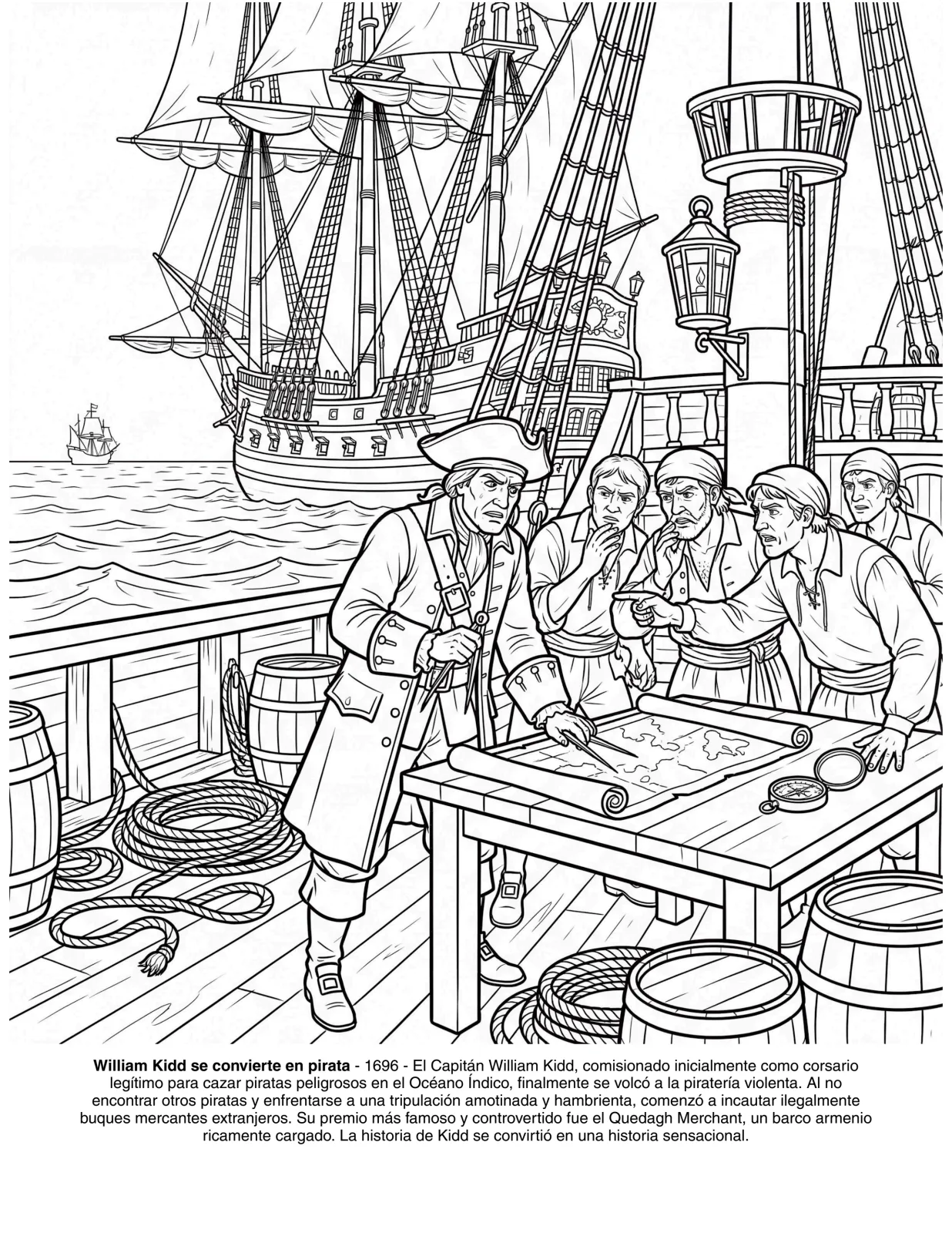 Historia de los Piratas: el Libro de Colorear