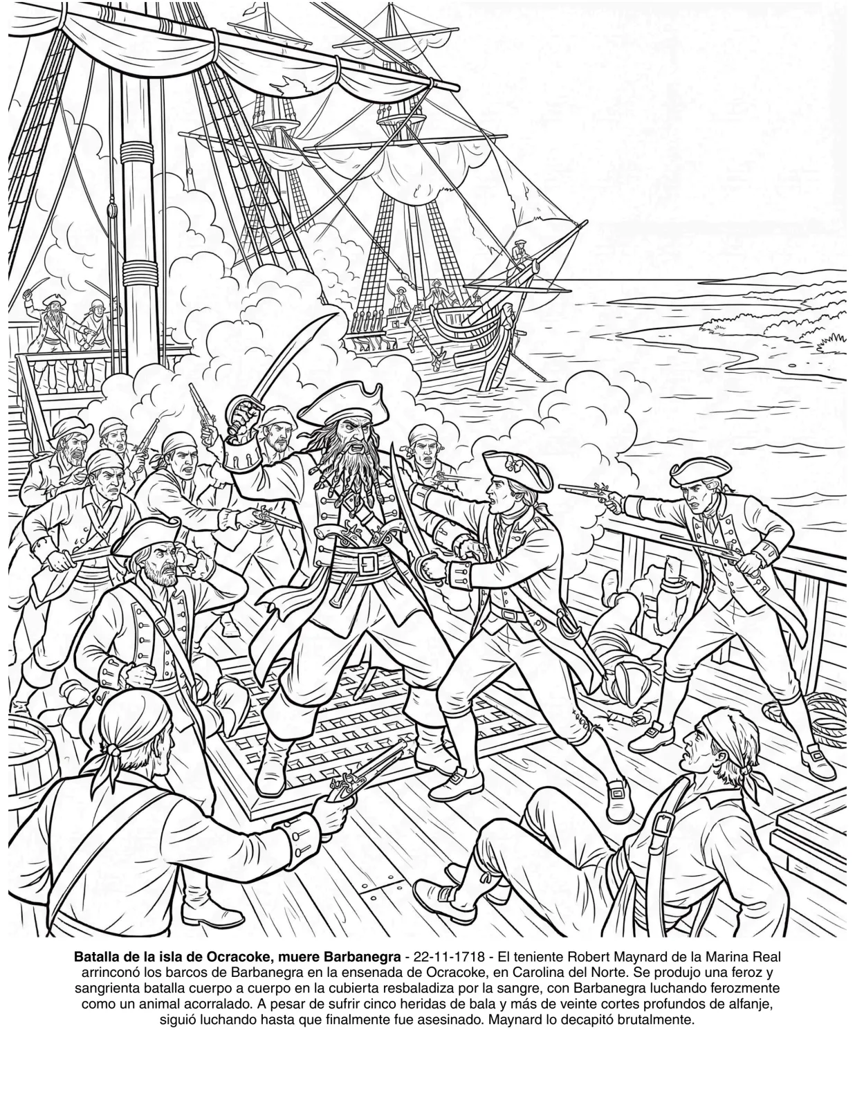 Historia de los Piratas: el Libro de Colorear
