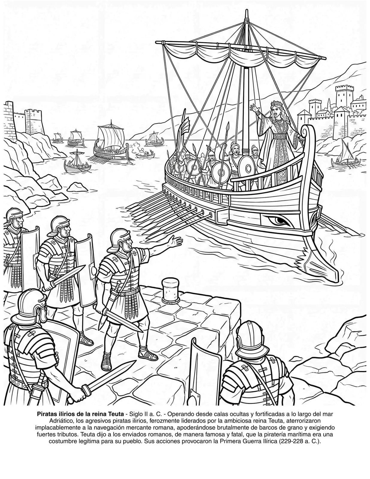 Historia de los Piratas: el Libro de Colorear