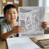 Jesus Christ — person pdf page (en) A person colouring a printed page from the Jesus Christ coloring book