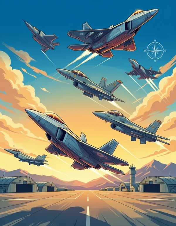Jet Fighters coloring book back cover