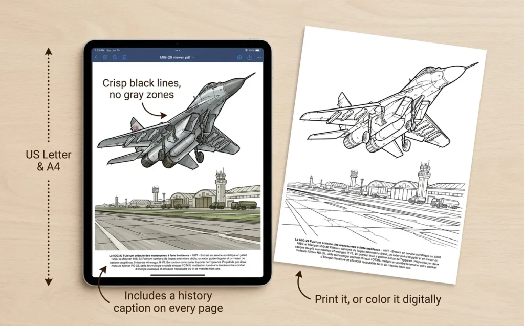 Jet Fighters: the Coloring Book, Digital PDF