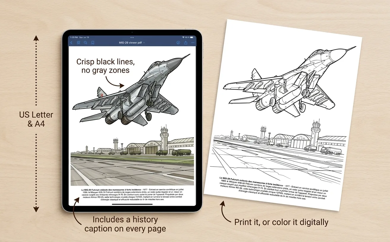 Jet Fighters: the Coloring Book — Digital PDF