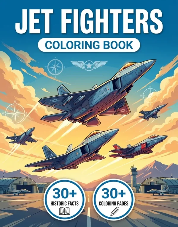 Jet Fighters coloring book front cover
