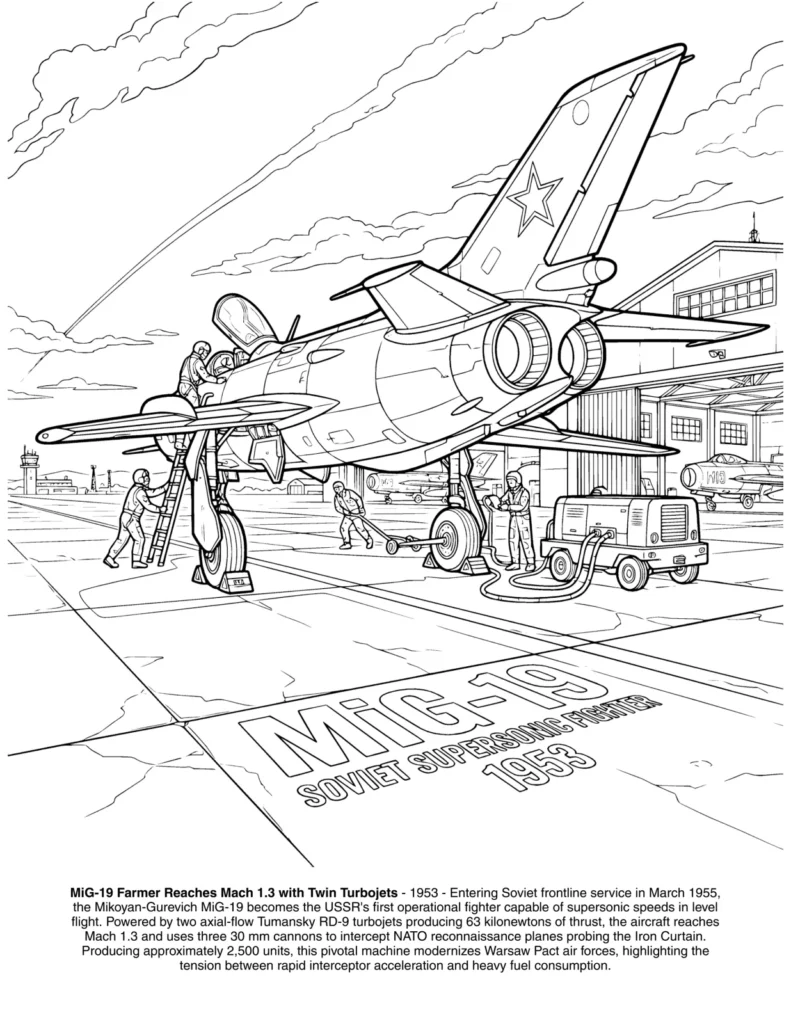 Jet Fighters: the Coloring Book coloring page preview