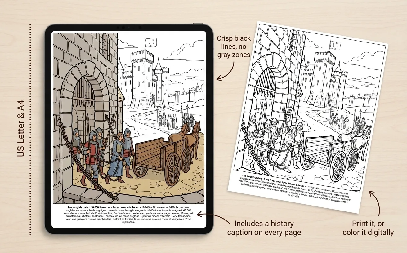 Joan of Arc: the Coloring Book — Digital PDF