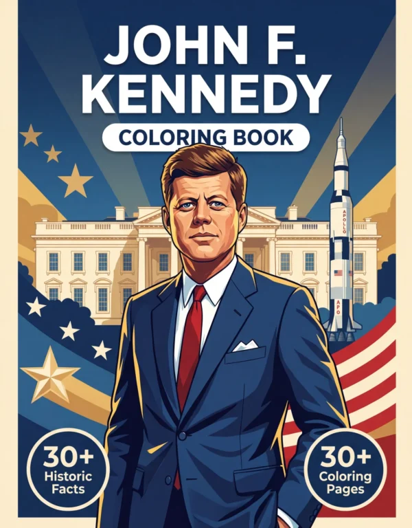 John F. Kennedy — front cover (en) John F. Kennedy coloring book front cover