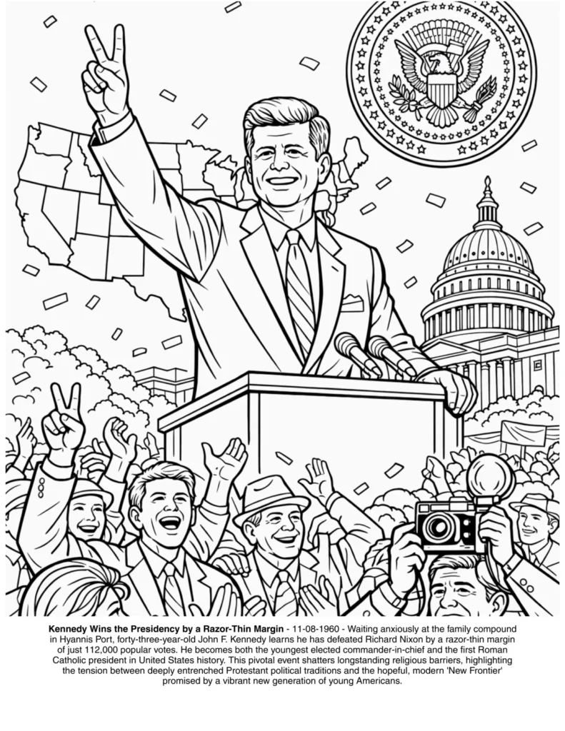 John F. Kennedy: the Coloring Book coloring page preview